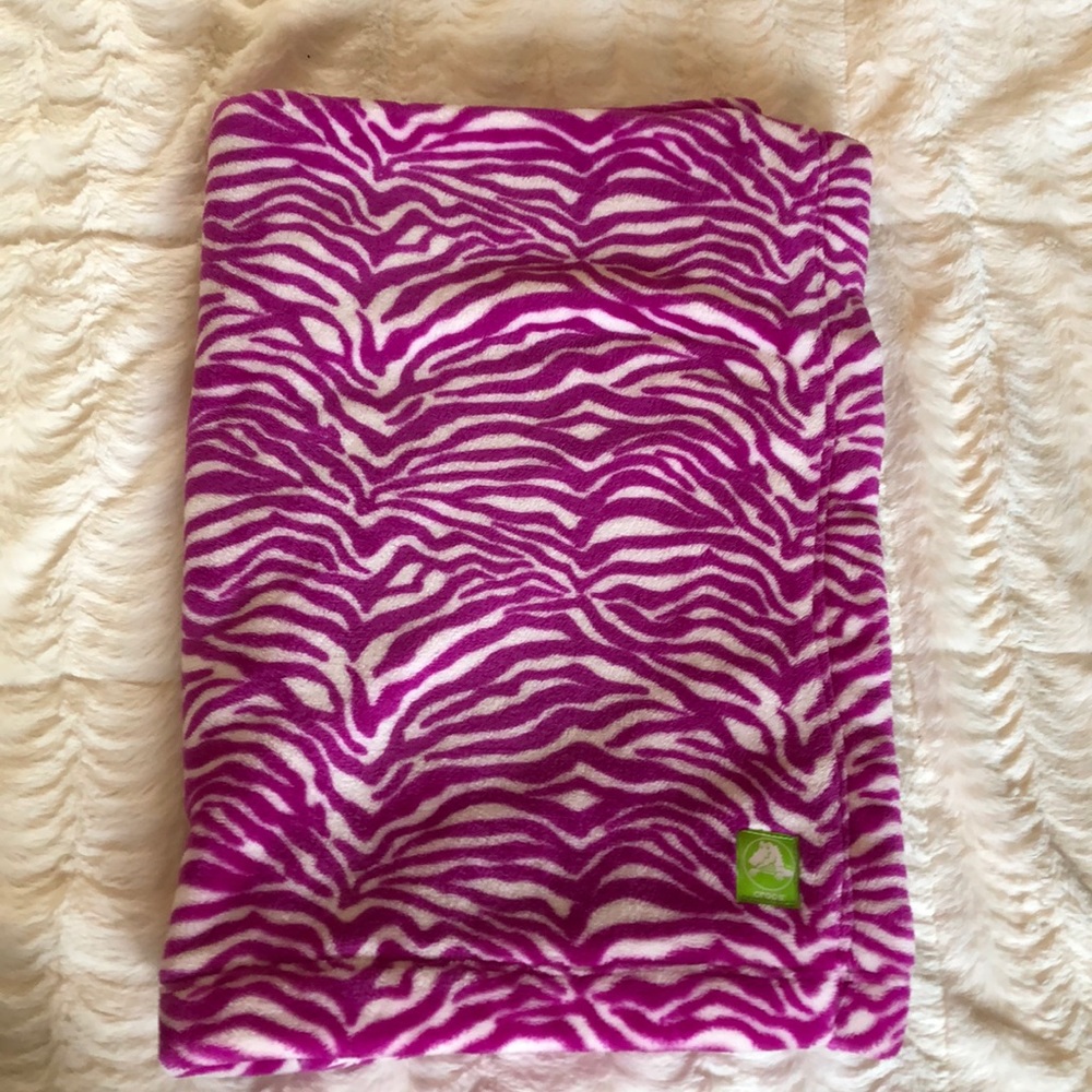Crocs Pink Zebra Throw Blanket